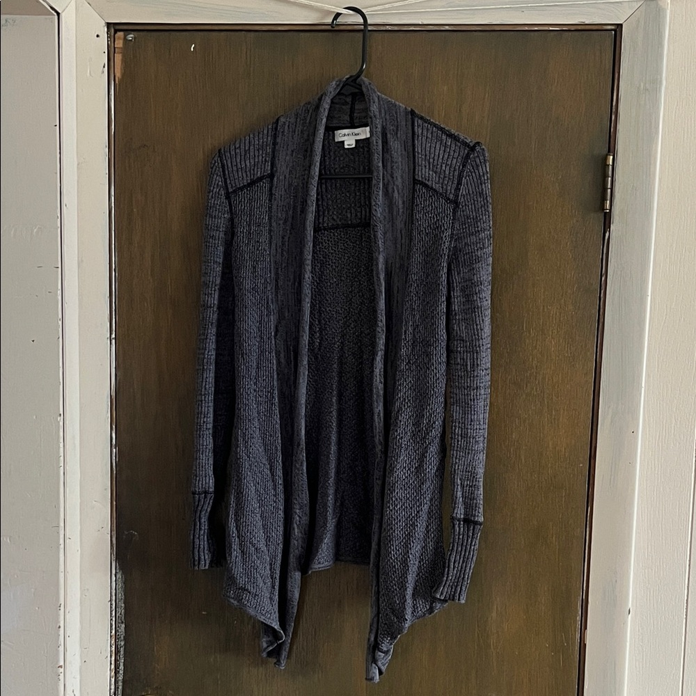 Calvin Klein Dark Gray Open Cardigan Extra Small